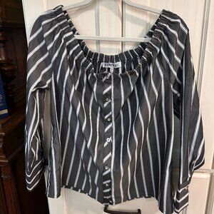 Kontrol Off the Shoulder Button Down shirt